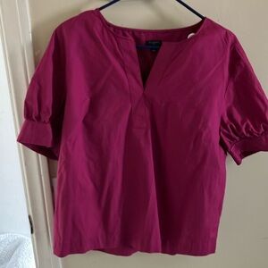 Talbots Pink Boxy Short Sleeve Blouse - 100% cotton.